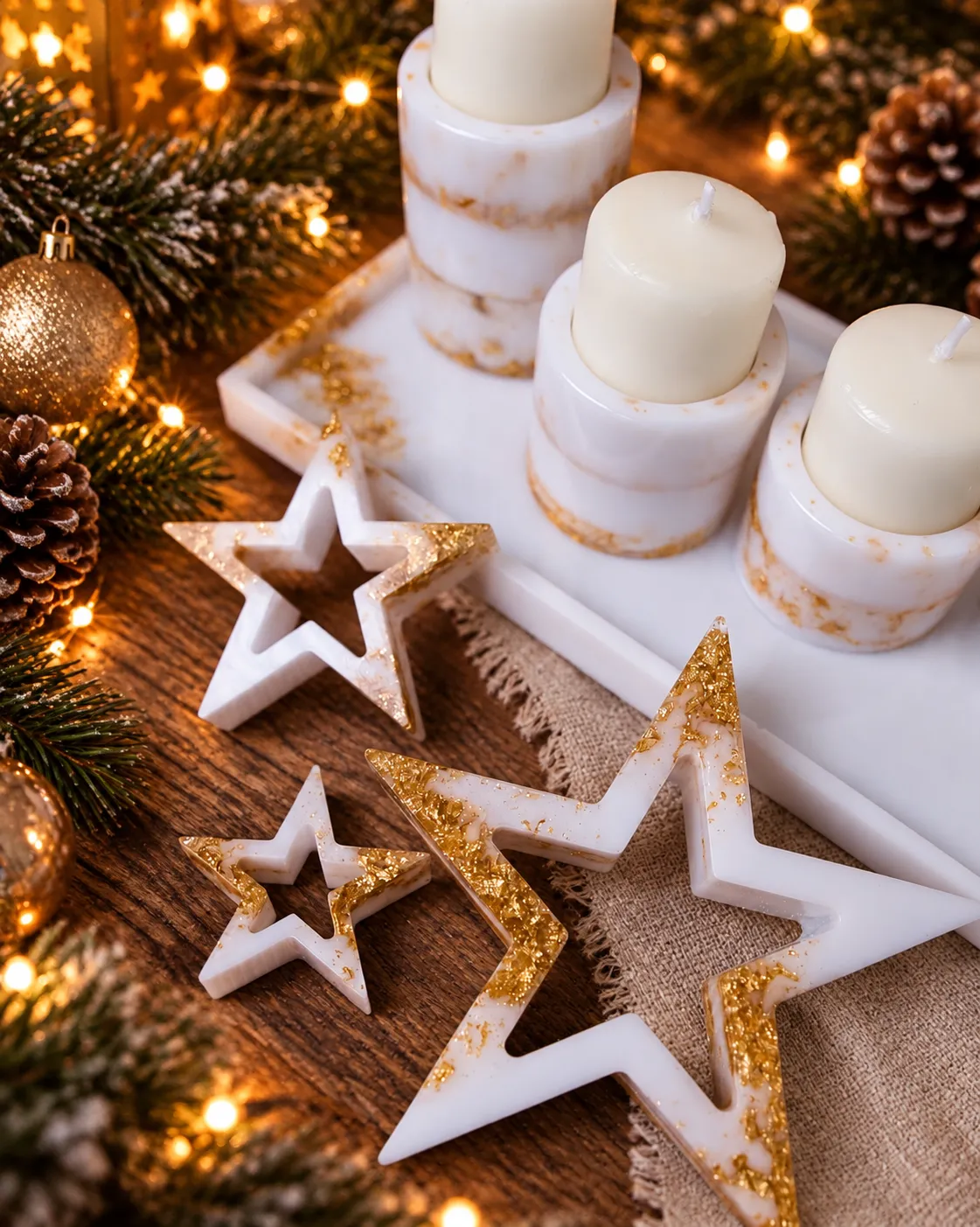 Vianočný adventný veniec zo živice