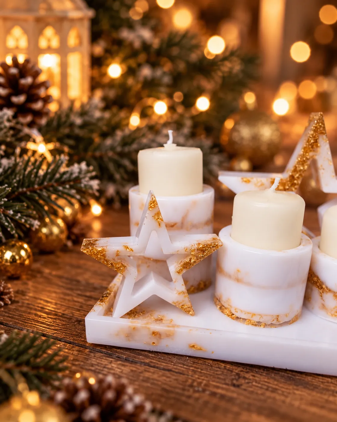 Vianočný adventný veniec zo živice