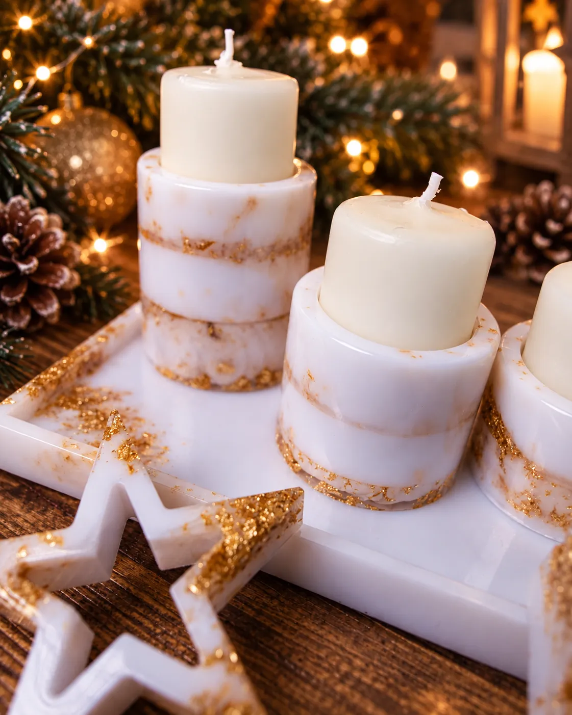 Vianočný adventný veniec zo živice