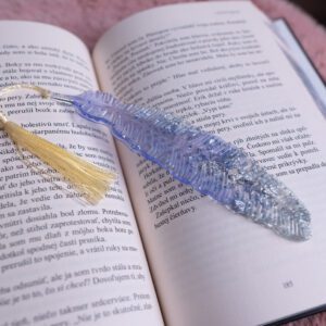 zalozka, epoxid, pierko, kniha, fialova