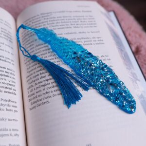 zalozka, epoxid, pierko, modra, kniha