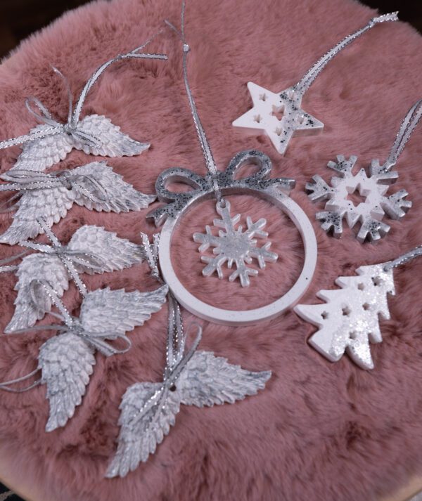 vianočné ozdoby epoxid sadra