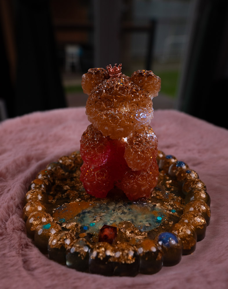 stojan telefon epoxid medvedik svetlo