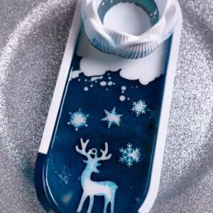 sviečka sada tanierik epoxid dekoracia jelen vianoce zima