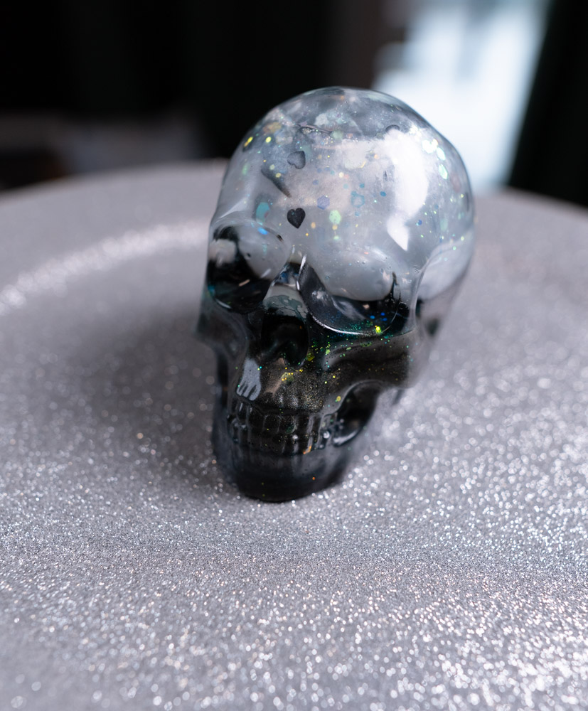 lebka dekoracia tekutý stred epoxid živica