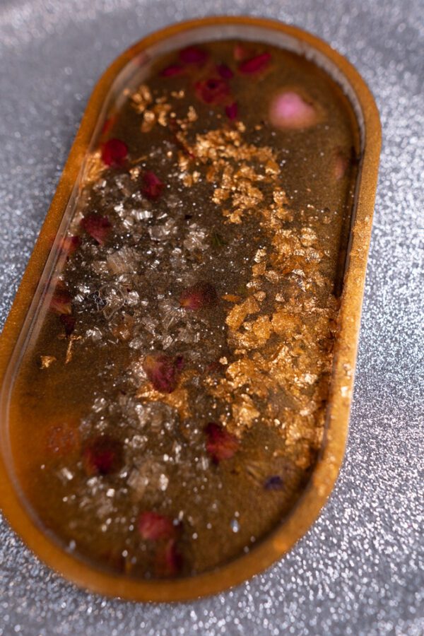 tanierik šperky epoxid zlata zlato dekoracia živica