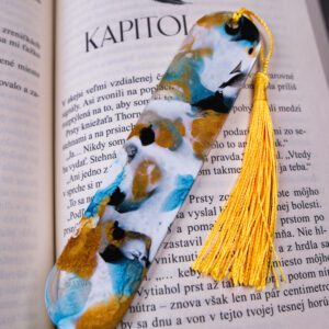 zalozka bookmark epoxid zivica kniha knihy biela modra zlata