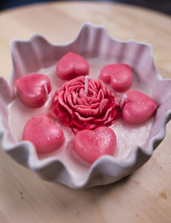 sviečka sojova sadra dekoracia svietnik