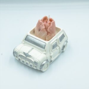 sviečka auto autíčko sojova sviecka dekoracia ruza kvet