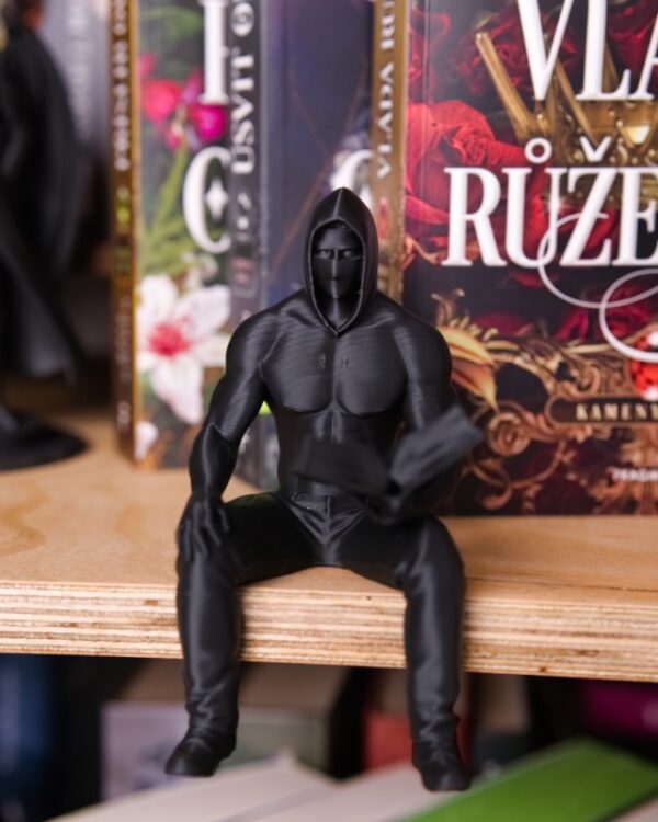 3d postavicka figura figurka knihovnicka bookshelf kniznica kniha knihy maska abs print cierna farba doplnok