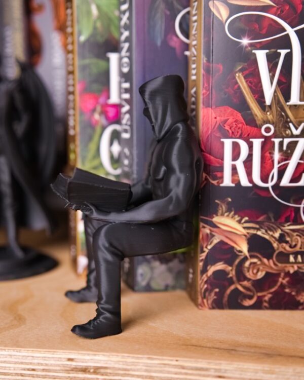 3d postavicka figura figurka knihovnicka bookshelf kniznica kniha knihy maska abs print cierna farba doplnok