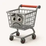 An empty cart in cartoon style