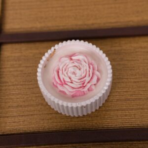 sviečka dekoracia sojova vosk sadra kvet