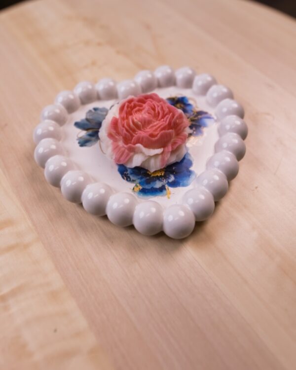 tanierik srdce srdiecko sadra rucna vyroba sviecka svietnik