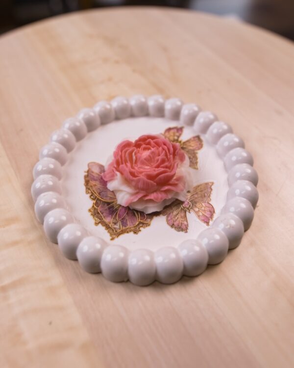 tanierik srdce srdiecko sadra rucna vyroba sviecka svietnik motyl