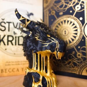 drak zlaty dekoracia kniznica 3D model postavicka busta