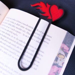 záložka bookmark 3D tlac srdce klips