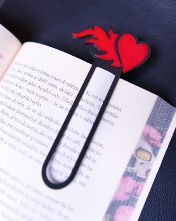 záložka bookmark 3D tlac srdce klips