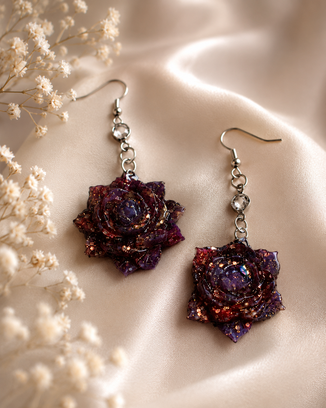 nausnice earings bizuteria rucna vyroba handmade kvet