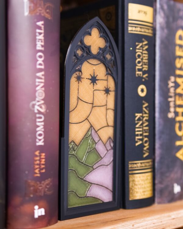 svetelny booknook velaris tron zo skla acotar drak