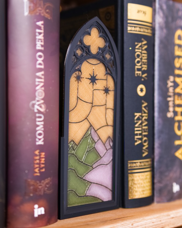 svetelny booknook velaris tron zo skla acotar drak
