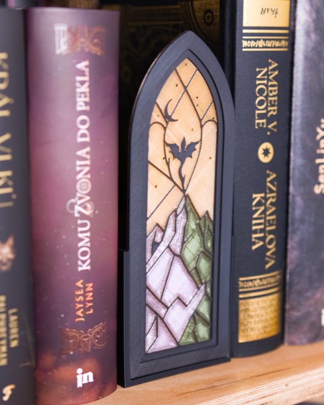 svetelny booknook velaris tron zo skla acotar drak