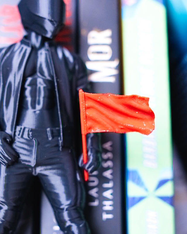 biker red flag cervena vlajka zarazka booktok bookstagram book kniha knihy dekoracie