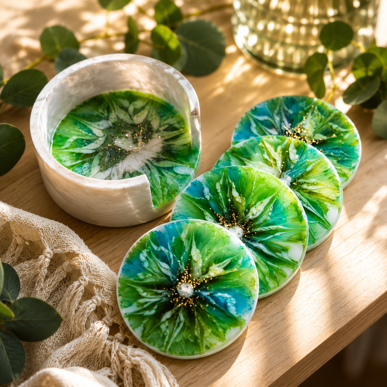 luxusna sada podtacok handmade epoxid