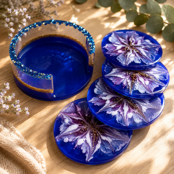 Handmade epoxidová kolekcia podšálok