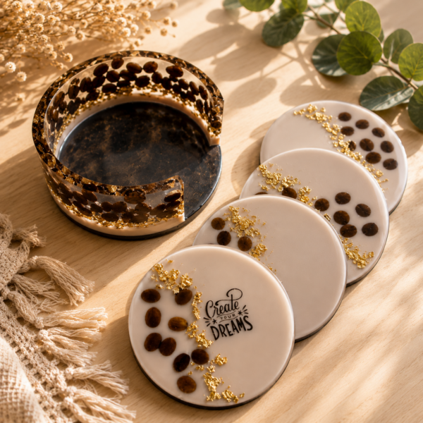 Handmade epoxidová kolekcia podšálok