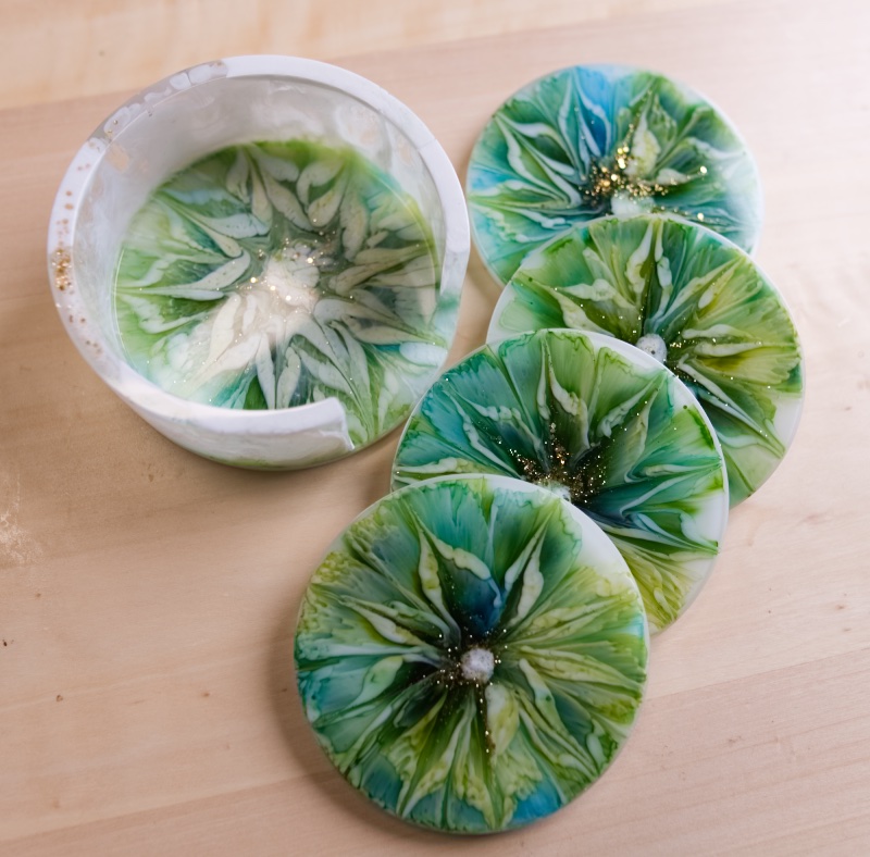 luxusna sada podtacok handmade epoxid